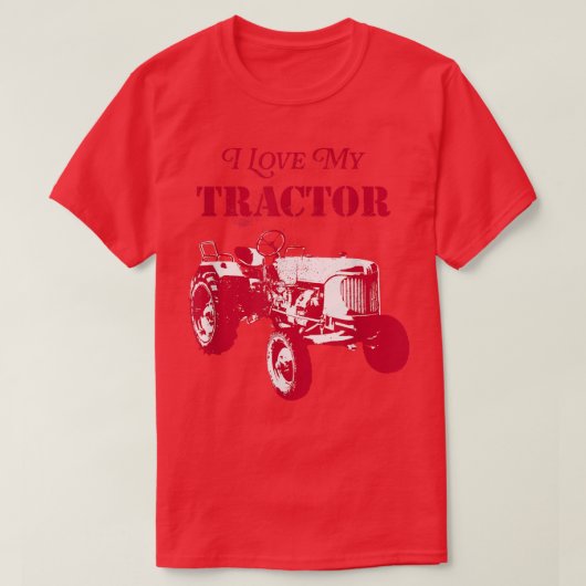トラクターファンi愛する私のトラクターおもしろい農家ライフQu Tシャツ (デザイン正面)