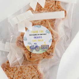 トラクターファームの誕生日パーティーの好意ラベル ラウンドシール