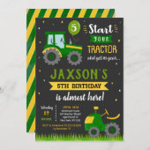 トラクターファームの誕生日パーティーの招待 招待状 (正面/裏面)