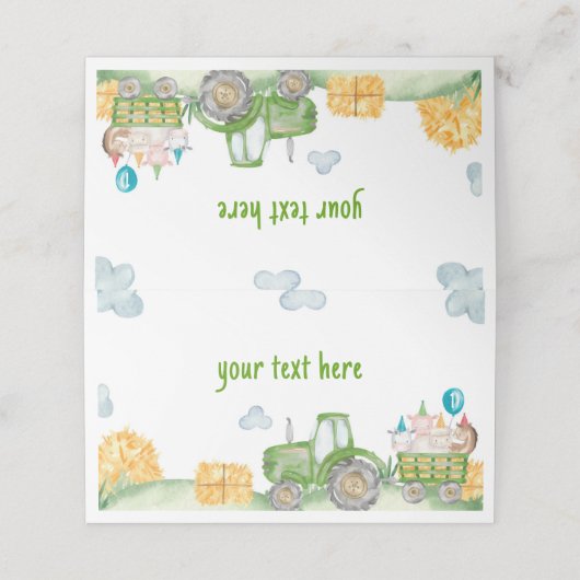 トラクターファームアニマルバースデーパーティー座席表 プレイスカード (外部開封)