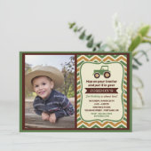 トラクターファームハウスボーイバースデーパーティー 招待状 (スタンド正面)