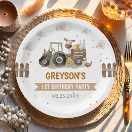 トラクターファームバースデーパーティーブメントバーン ペーパープレート