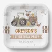 トラクターファームバースデーパーティーブメントバーン ペーパープレート (正面)