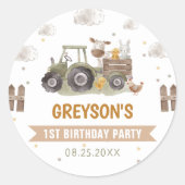 トラクターファームバースデーパーティーブメントバーン ラウンドシール (正面)