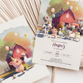 トラクターファームバースデーパーティーブメントバーン 招待状