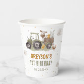 トラクターファームバースデーパーティーブメントバーン 紙コップ (正面)