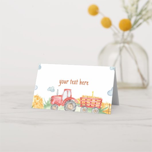 トラクターファームバースデーパーティー座席表 プレイスカード (正面)