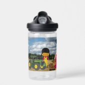 トラクターファーム動物かわいい子の名前を追加 ウォーターボトル (正面)