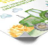 トラクターファーム動物の誕生日パーティテーブルサイン ポスター (角)