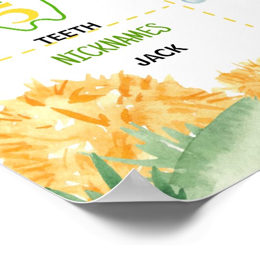 トラクターファーム動物の誕生日パーティマイルストーンサイン ポスター (角)