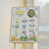 トラクターファーム動物の誕生日パーティマイルストーンサイン ポスター