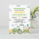 トラクターファーム動物の誕生日パーティーの招待 招待状 (スタンド正面)