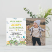 トラクターファーム動物の誕生日パーティーの招待 招待状 (スタンド正面)