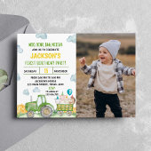 トラクターファーム動物の誕生日パーティーの招待 招待状