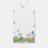 トラクターファーム動物の誕生日パーティーサンキューユユーラベル ギフトタグ (裏面)