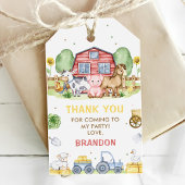 トラクターファーム動物1st誕生日 ギフトタグ