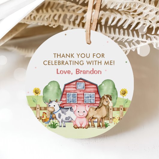 トラクターファーム動物1st誕生日 フェイバータグ