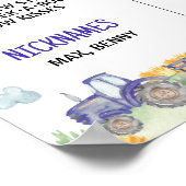 トラクターファーム最初の誕生日マイルストーンサイン ポスター (角)