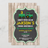 トラクターファーム誕生日の招待ボーイウッド 招待状 (正面/裏面)