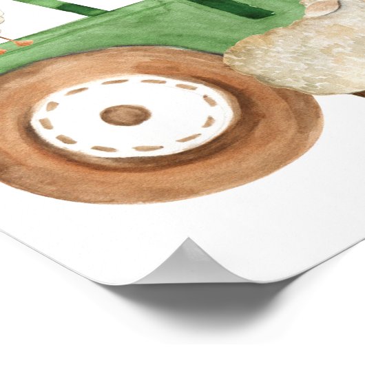 トラクターファーム誕生日ウェルカムサインポスター ポスター (角)