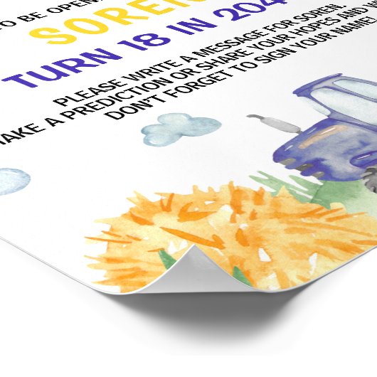 トラクターファーム誕生日タイムカプセルサイン ポスター (角)