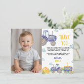 トラクターファーム誕生日パーティフォトサンキューカード サンキューカード (スタンド正面)