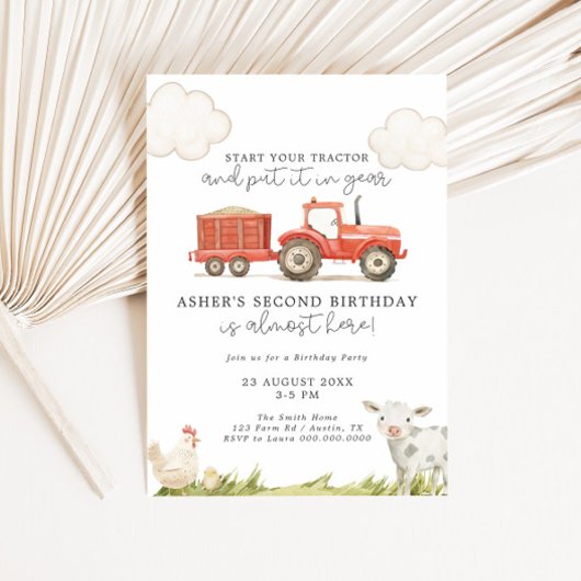 トラクターファーム誕生日 招待状