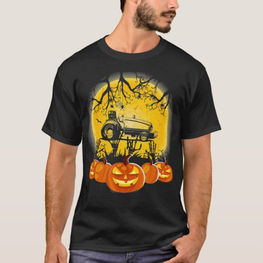 トラクタープルカボチャのハロウィン Tシャツ (正面)
