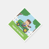 トラクターボーイと子犬の農場の誕生日パーティー用品 スタンダードカクテルナプキン (角)