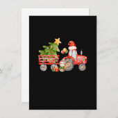 トラクターボーイクリスマスクリスマスツリーメリークリスマスファ 招待状 (正面/裏面)