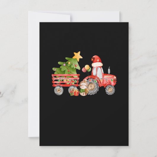 トラクターボーイクリスマスクリスマスツリーメリークリスマスファ 招待状 (正面)