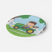 トラクターボーイ及び子犬農場子供の誕生日パーティー ペーパープレート (アングル)