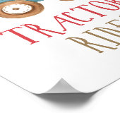 トラクターライディングファーム動物納屋周囲の庭ボーイ誕生日P ポスター (角)