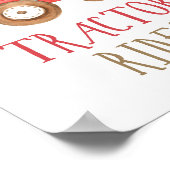 トラクターライディングファーム動物納屋周囲の庭ボーイ誕生日P ポスター (角)