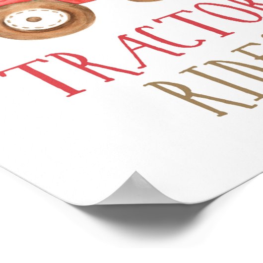 トラクターライディングファーム動物納屋周囲の庭ボーイ誕生日P ポスター (角)