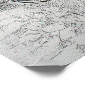 トラクターヴィンテージファーム白黒アート ポスター (角)