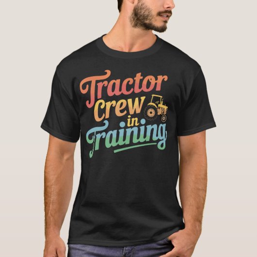 トラクター乗組員 農家 農業 農作業 農場 トラクター Tシャツ (正面)