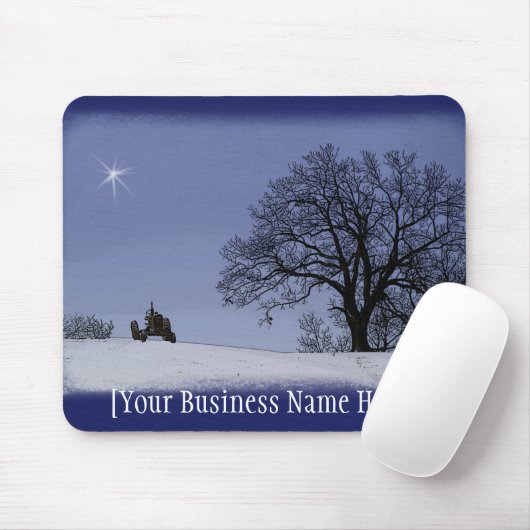 トラクター及び星のマウスパッド: あなたの商号を加えて下さい マウスパッド (マウス)