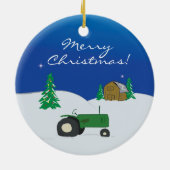 トラクター及び納屋のカスタムなクリスマスのオーナメント セラミックオーナメント (裏面)