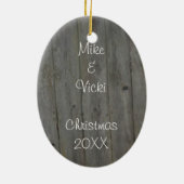 トラクター及び納屋のクリスマスのオーナメント セラミックオーナメント (裏面)