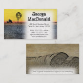 トラクター及び風車との農場場面 名刺 (正面/裏面)