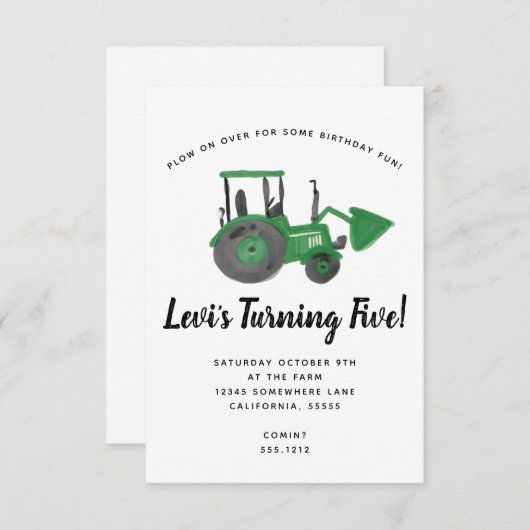 トラクター招待状 招待状 (正面/裏面)