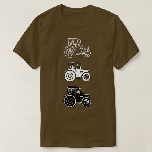 トラクター数3 Tシャツ (デザイン正面)