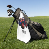 トラクター漫画イラストレーション ゴルフタオル (グリーン)