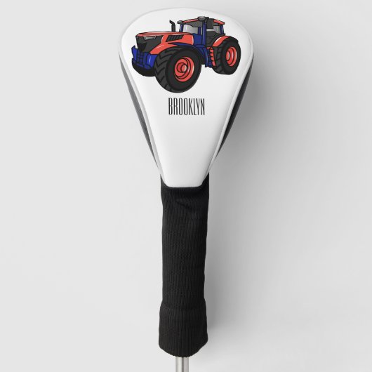 トラクター漫画イラストレーション ゴルフヘッドカバー (正面)