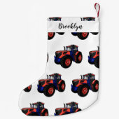 トラクター漫画イラストレーション スモールクリスマスストッキング (裏面)