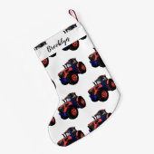 トラクター漫画イラストレーション スモールクリスマスストッキング (裏面 (吊り時))