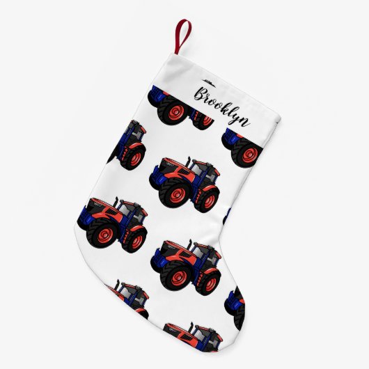 トラクター漫画イラストレーション スモールクリスマスストッキング (正面 (吊り時))