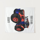 トラクター漫画イラストレーション タペストリー (正面(横))