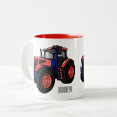トラクター漫画イラストレーション ツートーンマグカップ (正面左)